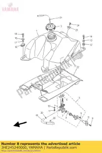 yamaha 3HE245240000 palanca, polla - Lado inferior