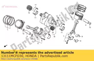 honda 13111MCFD30 pin, piston - Bottom side