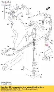 Suzuki 6964106G00 tampa, mastro traseiro - Lado inferior