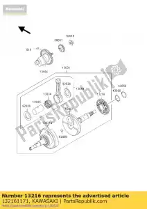 Kawasaki 132161171 gear-comp, equilibrador - Lado inferior