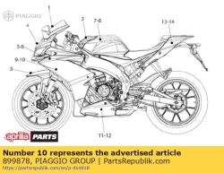 Aprilia 899878, Sticker linker kuip 