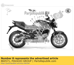 Aprilia 860571, Sticker voor emissiebeperking, OEM: Aprilia 860571