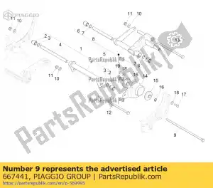 Piaggio Group 667441 hex screw - Bottom side