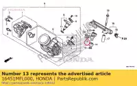 16451MFL000, Honda, clip, injector honda nc  xa cbr fireblade rr integra d dct xd dtc sd ra s rrs x sa cbr1000rr cbr1000ra nc700d nc700s nc700sa nc700sd nc700x nc700xa nc700xd cbr1000s1 cbr1000s2 nc750xa 700 1000 750 , Nieuw