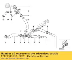 Aqui você pode pedir o mangueira em BMW , com o número da peça 17121343032: