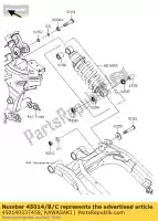 450140337458, Kawasaki, Shockabsorber, p.silver er650ec kawasaki er-6n 650 2012 2013 2014, Nowy