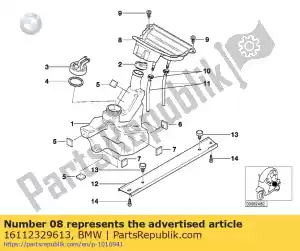 bmw 16112329613 overloop benzinetank,      zwart - Onderste deel