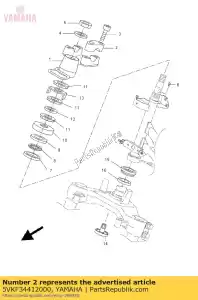 yamaha 5VKF34412000 houder handvat boven - Onderkant