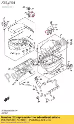 Here you can order the plate,side bag from Suzuki, with part number 9542506J00: