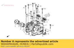 Aqui você pode pedir o parafuso, flange, 8x70 em Honda , com o número da peça 90044MK4600: