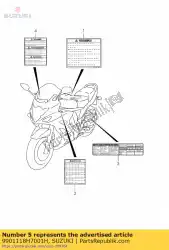 Aqui você pode pedir o manual, dono em Suzuki , com o número da peça 9901118H7001H: