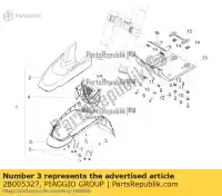 2B005327, Piaggio Group, parafango anteriore moto-guzzi zgukwa00 zgukwa00, zgukwc00 zgukwb00 zgukwp01 zgukwu00 zgukwua0 zgukya00 zgukya00, zgukye00 zgukyb00 zgukyua0 zgukyub0 850 2019 2020 2021 2022, Nuovo