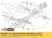 AP8600115, Piaggio Group, Rodamiento lh 25x62x17 aprilia rs 250, Nuevo