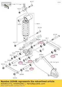 kawasaki 920461272 lager-naald, sfyzm1 zx900-e1 - Onderkant