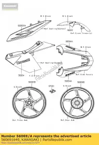 kawasaki 560691649 pattern,shroud,lh zr1000dcf - Bottom side