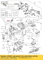 01 beugel, voertuig omlaag sensor van Kawasaki, met onderdeel nummer 230621258, bestel je hier online: