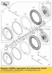 Qui puoi ordinare wheel-sub assy, ?? Rr, argento klx25 da Kawasaki , con numero parte 410900042WA: