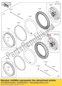 kawasaki 410900042WA conjunto de sub-roda, rr, prata klx25 - Lado inferior