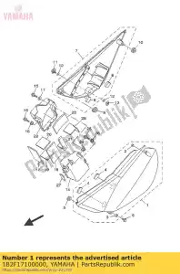 Yamaha 1B2F17100000 montagem da tampa lateral 1 - Lado inferior