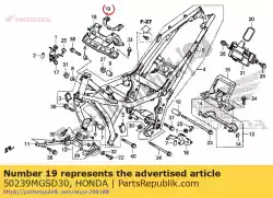 Ici, vous pouvez commander le caoutchouc, plaque transversale auprès de Honda , avec le numéro de pièce 50239MGSD30: