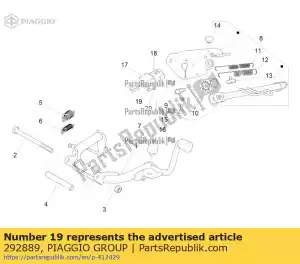 Piaggio Group 292889 tornillo hexagonal m5x16 - Lado inferior