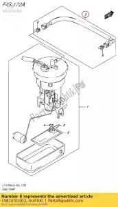 Suzuki 1581031G03 hose comp,fuel - Bottom side