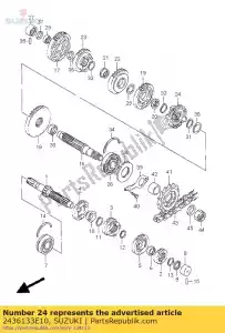 Suzuki 2436133E10 engrenagem, 6ª conduzida - Lado inferior