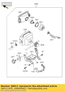 Kawasaki 260111405 fio-chumbo, lâmpada principal - Lado inferior
