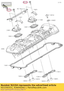 Kawasaki 921540351 perno, casquillo, 6x18 - Lado inferior