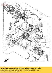 Yamaha 4HN149020000 carburador assy 2 - Lado inferior