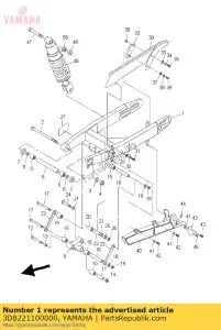 yamaha 3D8221100000 bras arrière comp. - La partie au fond