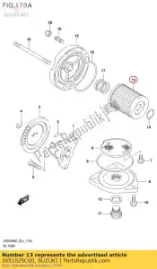 suzuki 1651025C00 oil filter - Bottom side