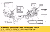87512MZ1630, Honda, nessuna descrizione disponibile al momento honda cb 1000 1993 1994 1995 1996, Nuovo