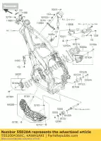 5502004366C, Kawasaki, garde, moteur, côté, rh, ebo kawasaki kx  f kx250f kx250 250 , Nouveau