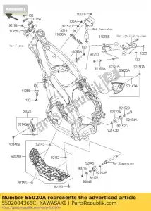 Kawasaki 5502004366C garde, moteur, côté, rh, ebo - La partie au fond