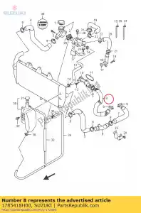 suzuki 1785418H00 slang, waterpomp - Onderkant