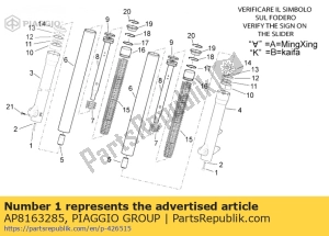 aprilia AP8163285 parafuso m10x30 - Lado inferior