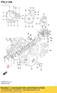 suzuki 1134032E00 couvercle, embrayage - La partie au fond