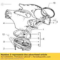 42720050V6, Piaggio Group, capa do guiador frontal vespa 4t et 50 125 150 1997 1998 2000 2002, Novo