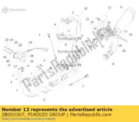 2B001067, Piaggio Group, protezione termica tubo di scarico. aprilia rsv zd4rkl00zd4rkl01 1000 2015 2016, Nuovo