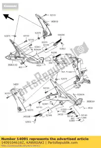 Kawasaki 1409104616Z cover,pivot,lh,f.black - Bottom side