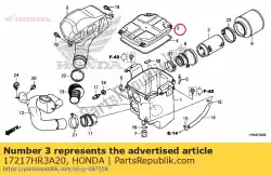 Ici, vous pouvez commander le couvercle filtre à air auprès de Honda , avec le numéro de pièce 17217HR3A20: