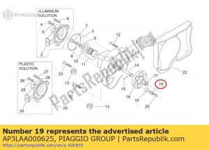 aprilia AP3LAA000625 pumpenlaufradstift - Unterseite