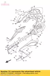 deksel, zijkant 6 van Yamaha, met onderdeel nummer 2DMF171X0000, bestel je hier online: