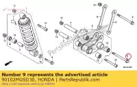 90102MGSD30, Honda, bout, flens, 10x115 honda  nc 700 750 2012 2013 2017 2018 2019 2020, Nieuw