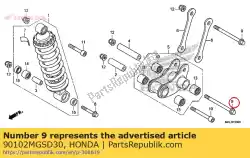 Aqui você pode pedir o parafuso, flange, 10x115 em Honda , com o número da peça 90102MGSD30: