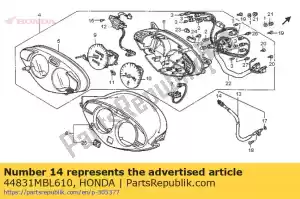 honda 44831MBL610 cable comp., interior - Lado inferior