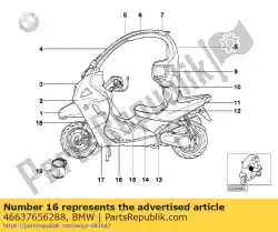 Here you can order the trim panel, tunnel right from BMW, with part number 46637656288: