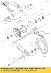 Aquí puede pedir collar, tambor de freno trasero, l klx25 de Kawasaki , con el número de pieza 921520529: