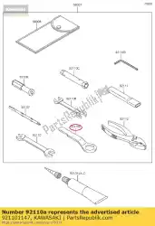 Ici, vous pouvez commander le clé à outils, embout, 2 zx750-f2 auprès de Kawasaki , avec le numéro de pièce 921101147: